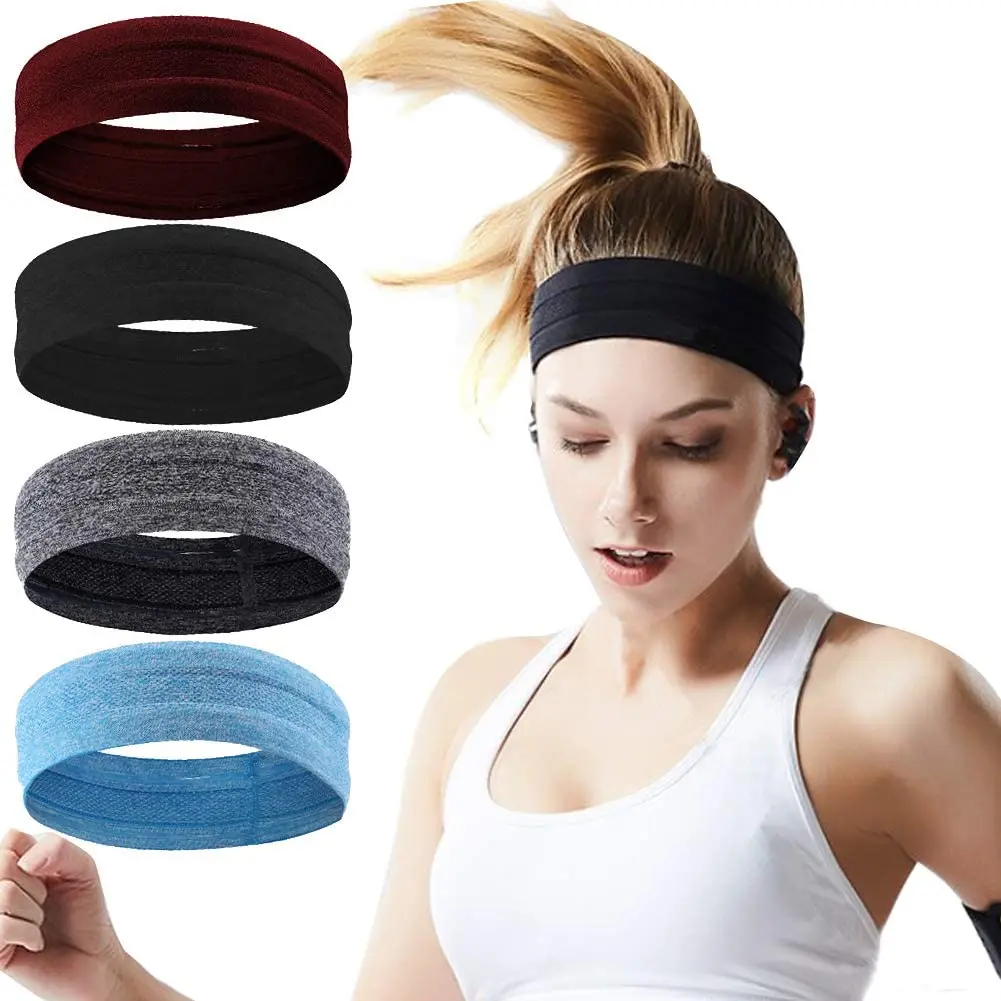 ZHOUBA Unisex Sports Yoga Sweatband Headband Fashion Gym Stretch Head Band Hair Band 