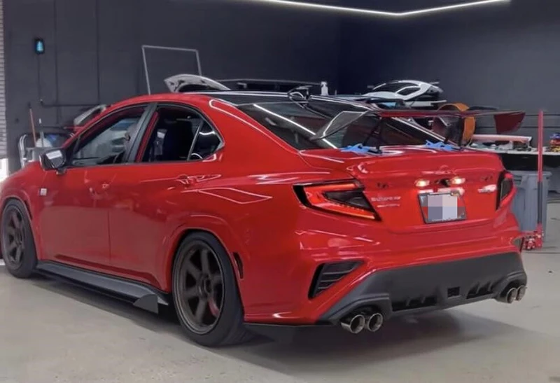 2022 WRX S4 Sti-PスタイルカーボンファイバースワンネックハイウィングリアスポイラースバルWRXS4用