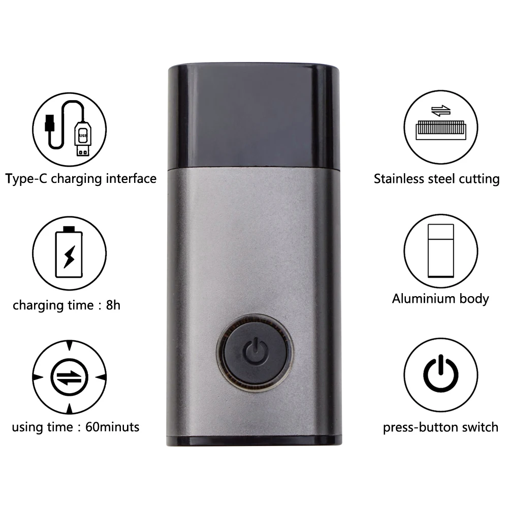 C&c Portable Mini Electric Razor Usb Men 1 Head Reciprocating Cordless