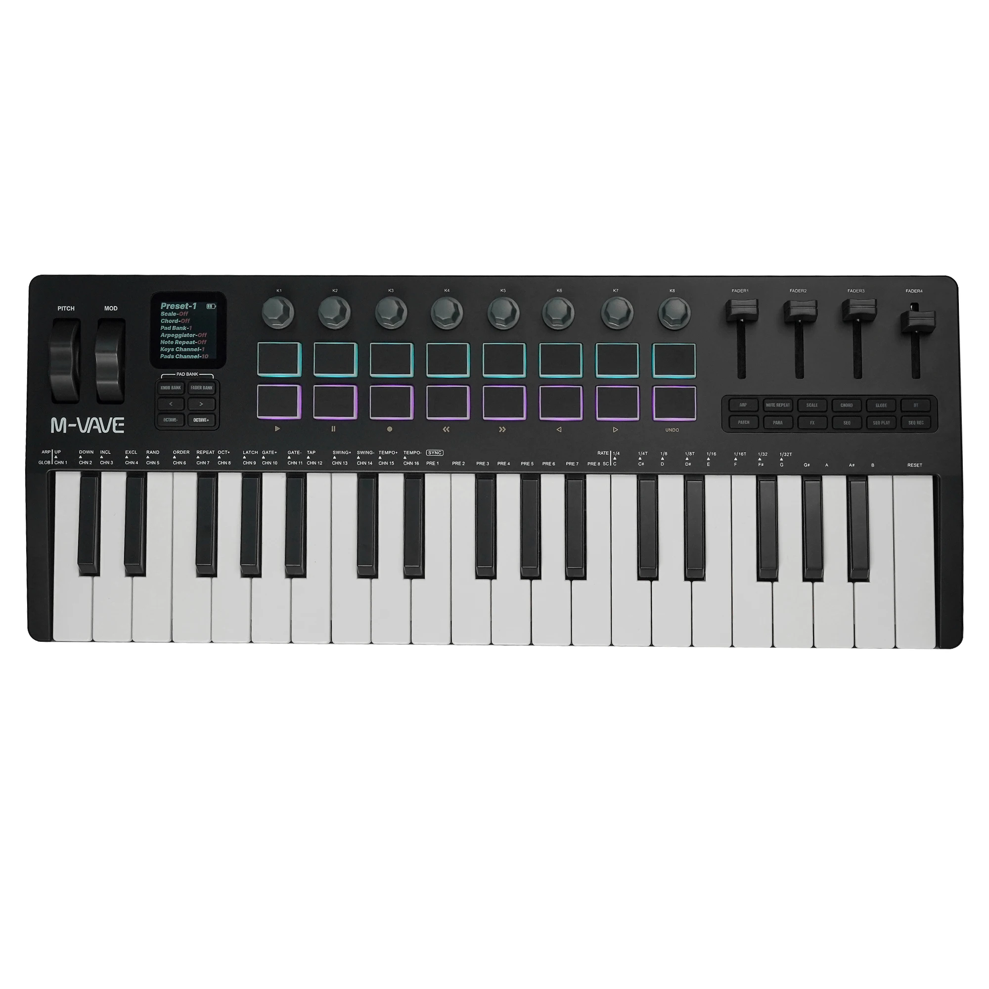 M-Vave SMK-37 PRO Mini MIDI Keyboard - Wireless Compact Controller