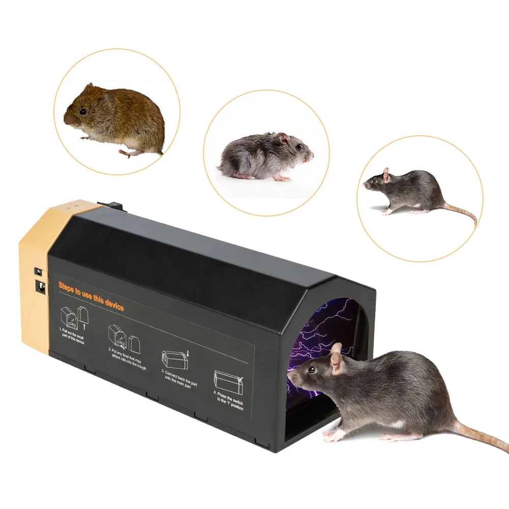 Electric Rat Trap, Humane Mouse Traps Indoor for Homes No See Kill, Rat  Traps Mice Traps for House Non-Touch & Pet Safe 6000V-9000V High Voltage  Shock