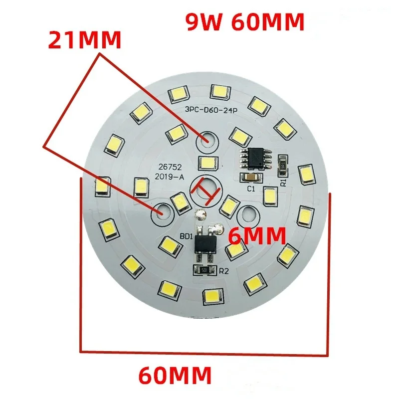 High Voltage 2835 SMD LED Modules Linear T3W 5W 7W 9W 15W Round Light Board 220V LED Board