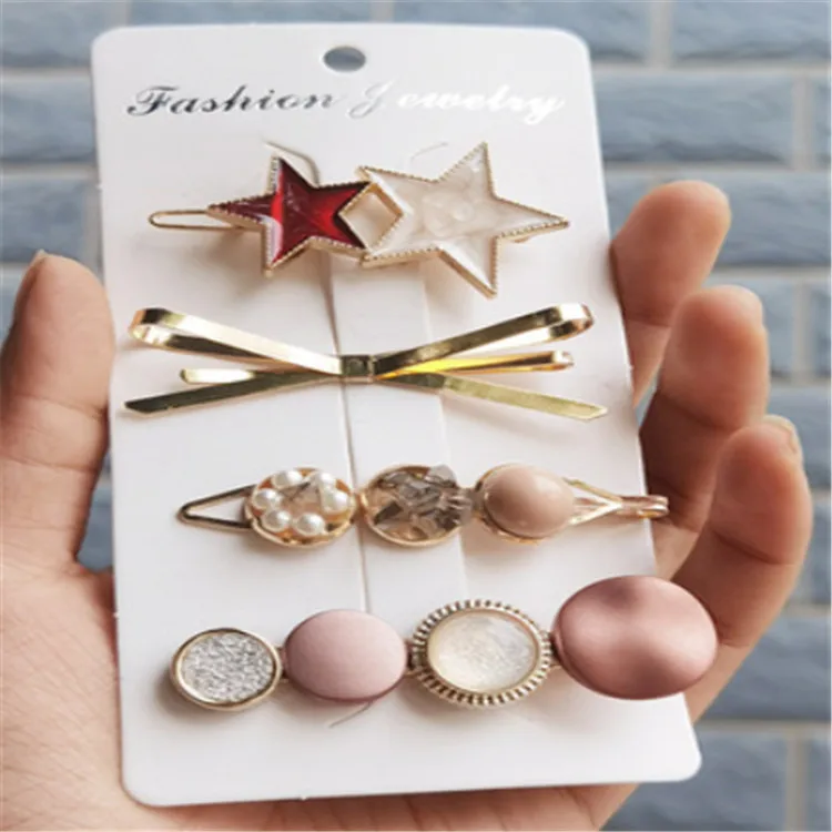 Hairpin Acrylic Leopard-print/zebra-print Hair Clips Set Simple Geometric Duck Bill Hairpins Hair Accessory For Women Girls Accessories