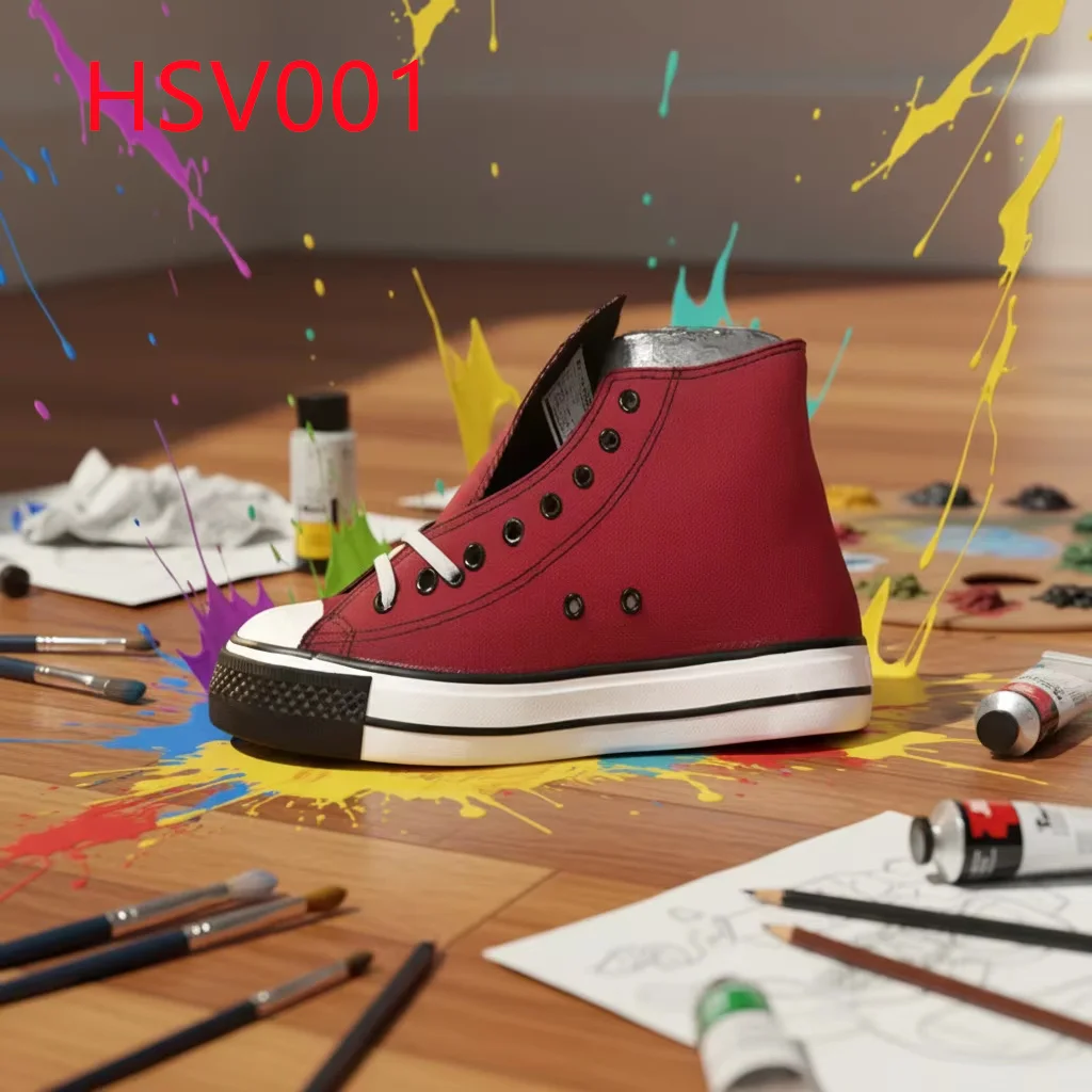 ZYF,factory Supply Middle-cut Lace up Style Red&white Sneakers Student Using Durable Vulcanized Outsole Canvas Shoes HSV001