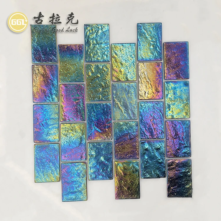 Iridescent Surface Shining Swimming Pool Glass Mosaic tile