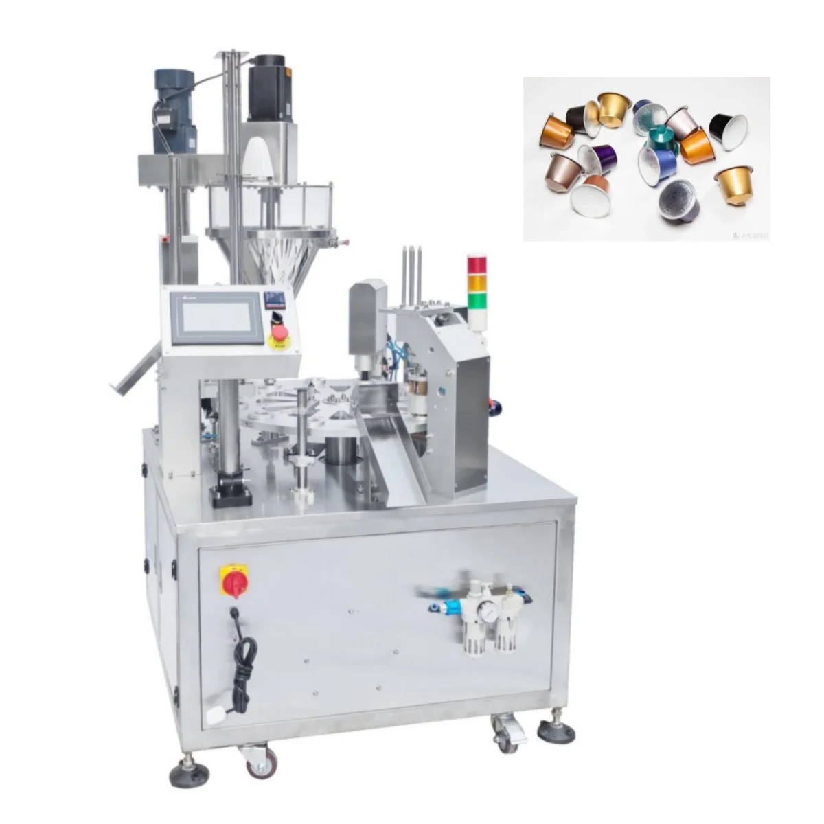 Rotary Type Coffee Capsule Filling and Sealing Machine for Small ...