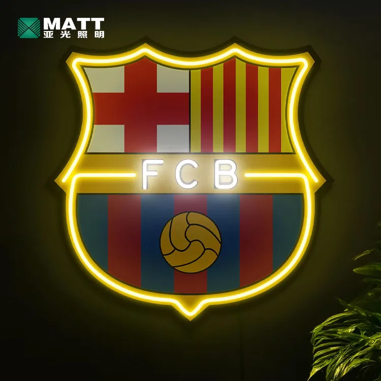 Custom Football Team Led Neon Light Barcelona Neon Sign Custom Logo Sign  Handmade Gift Wall Art Neon Bedroom Bar Pub Decor