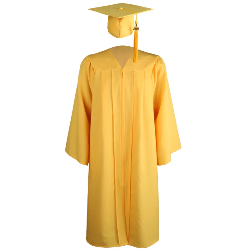 Gold Graduation Gown Black Adult University Ceremony Classic Graduation