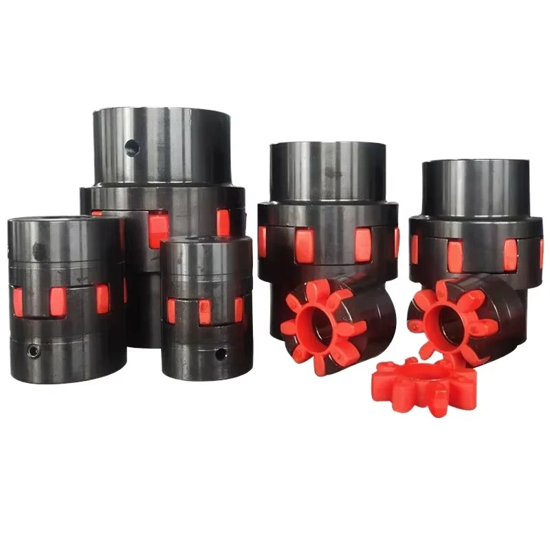 Custom Precision GR38 Steel Flexible Coupling Keyway Transmission Anti Vibration Curved Jaw Coupling for Blender