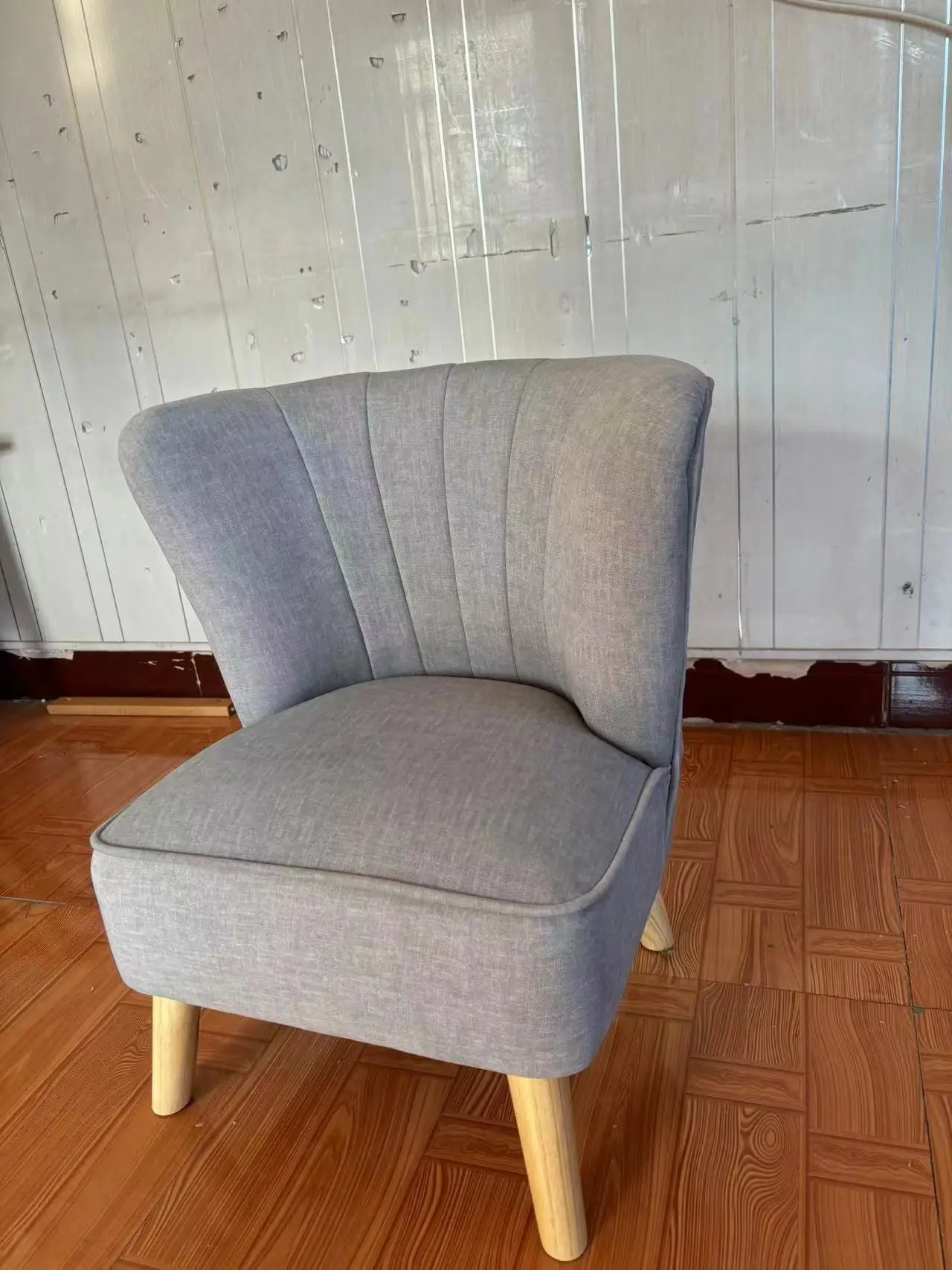 Kids Wooden Frame Lazy Armchair with Stool Set for Children Use in Living Room Bedroom Lovely Chair and Ottoman for Baby