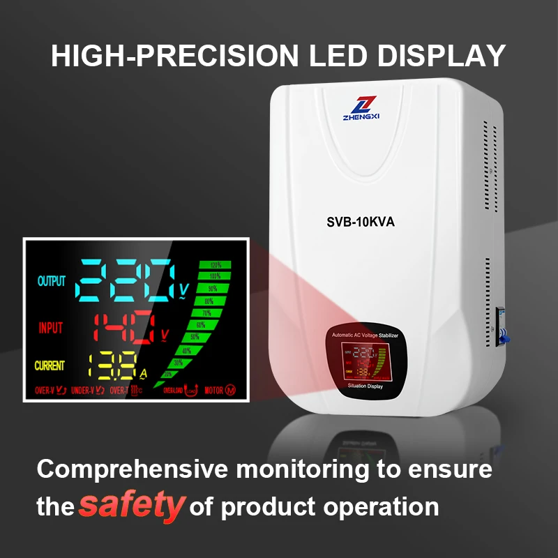 Wall Mounted Single Phase Input 80V-260V Output 220v Motor Servo Stabilizer 5kva 10kva Automatic Voltage Regulators Stabilizers