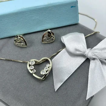 Elegant Hepburn Style Classic Diamond Fashion Beads Necklace Ring Set Multi-Layer Stainless Steel with Durable Brass Material