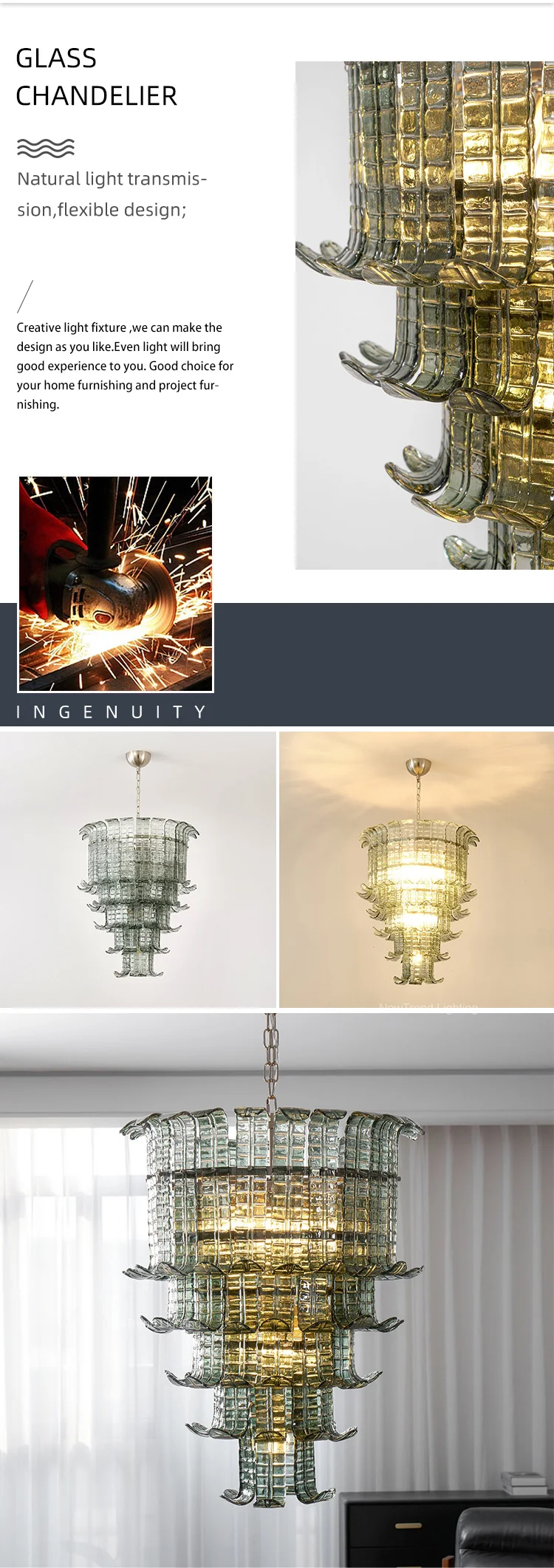 cpl 451 custom vintage style glass pendant lamp  modern led chandelier for bedroom dining  living area-1