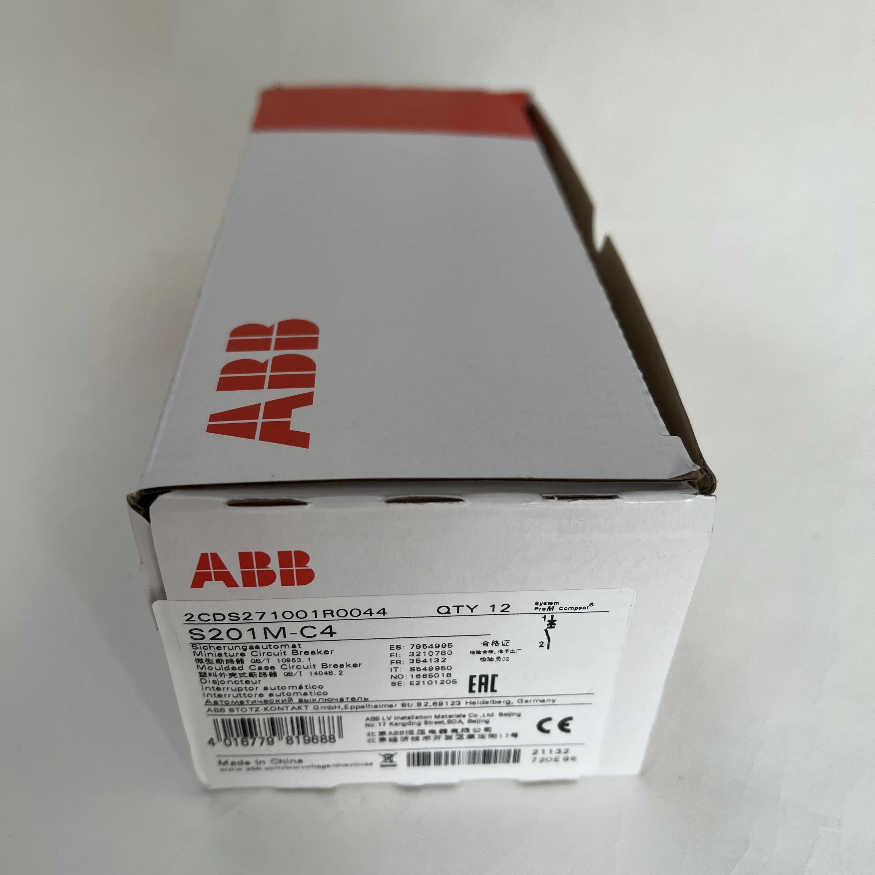 ABB Miniature Circuit Breaker S201M-C4 ABB Miniature Circuit Breaker S201M-C4