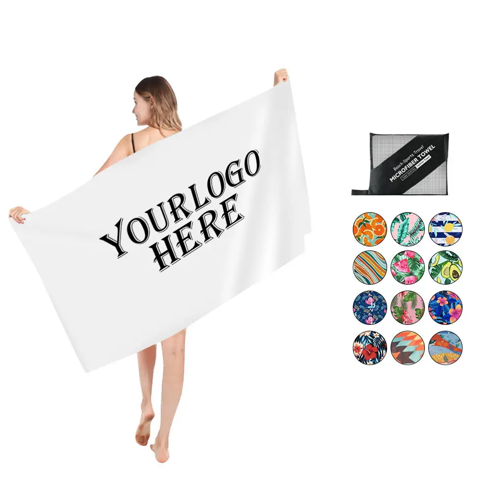 Hot Selling Attractive Microfiber Beach Towel Luxury Beach Towels with Logo Custom Print