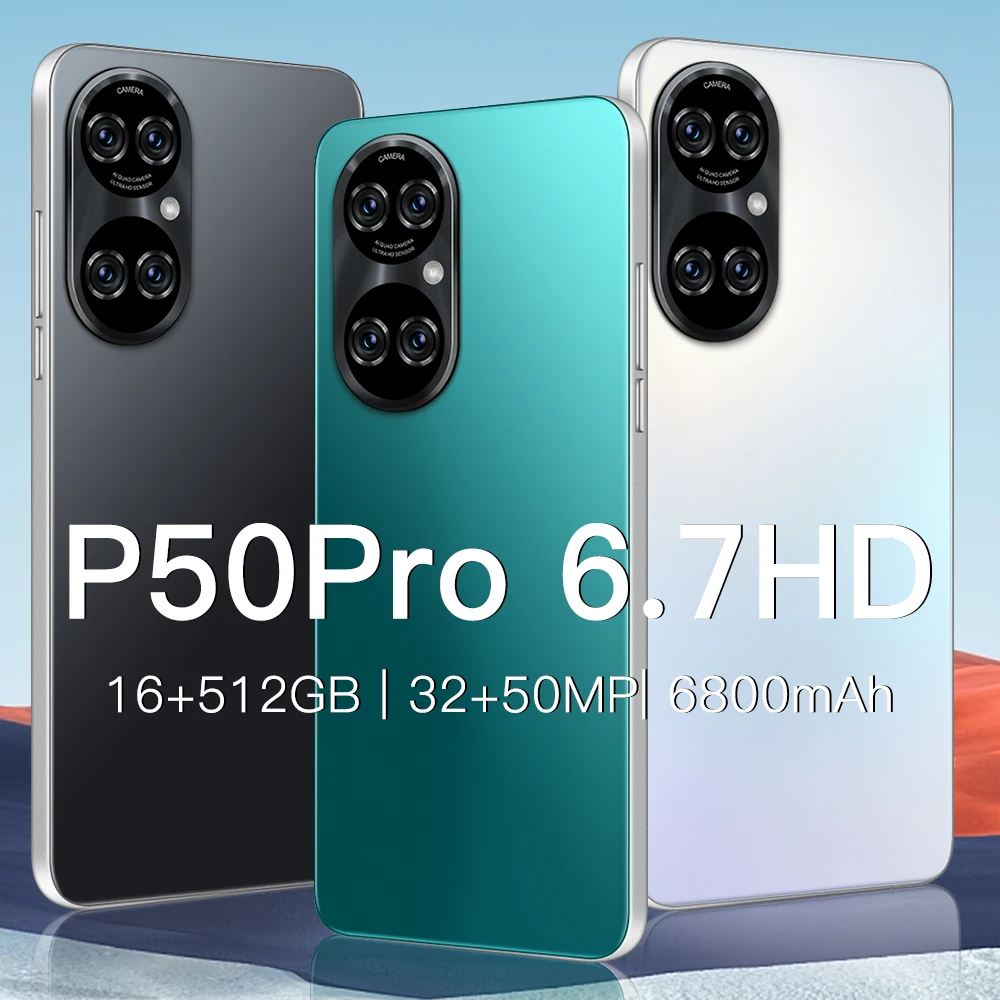 
Лидер продаж, глобальная версия смартфона высокого качества P50 Pro, мобильный телефон 4G 5G 512 ГБ, Оригинальный разблокированный телефон Android 