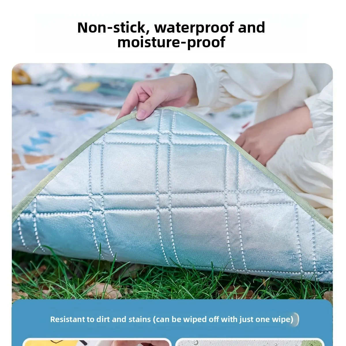 Thickened Aluminum Film EVA Waterproof Moisture-Proof Foldable Portable Picnic Mat For Camping, Beach And Outdoor Travel_voghion.com
