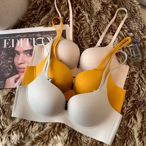 Comfortable Women's Bra, High-quality Gathered Soft Underwear Without Rims, Single-breasted Seamless Underwear.