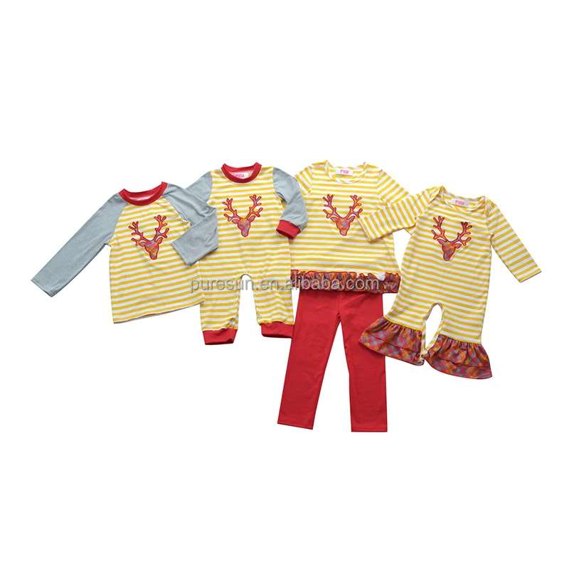 Осенне-зимний комплект одежды для девочек детская одежда оптовая продажа Рождественский бутиковый наряд