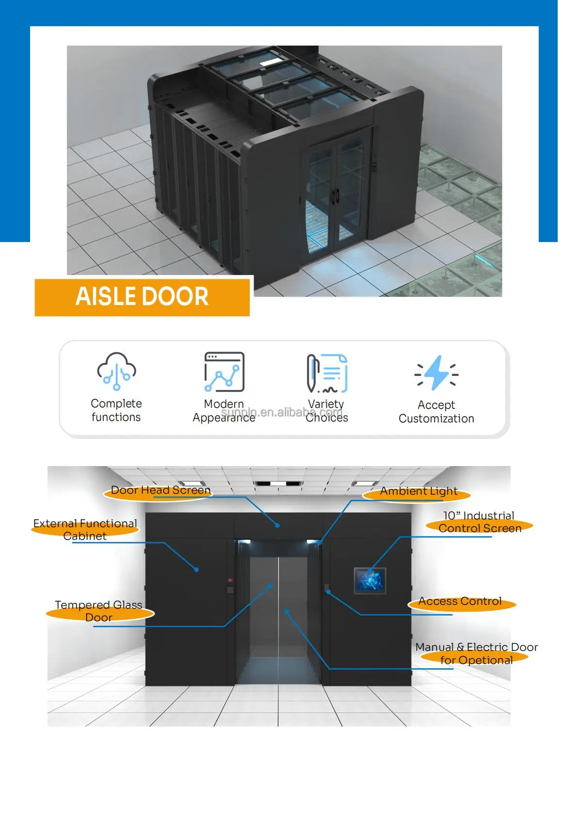 prefabricated 40ft container data center server 19 inch network cabinet power disturbution room european standard