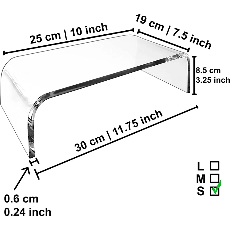 Transparent Acrylic Desk Monitor Stand 2 Tier Laptop Stand Riser For Imac,Pc,Desktop,Laptop,Tv