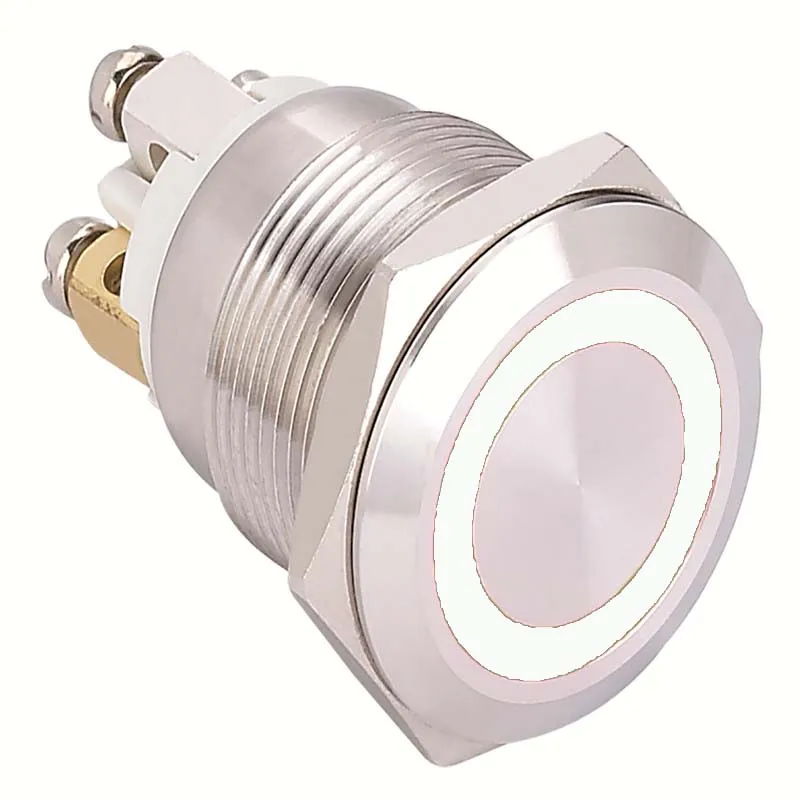 Elewind 19mm Ring Illuminated Push Button With Four Screw Terminal ...