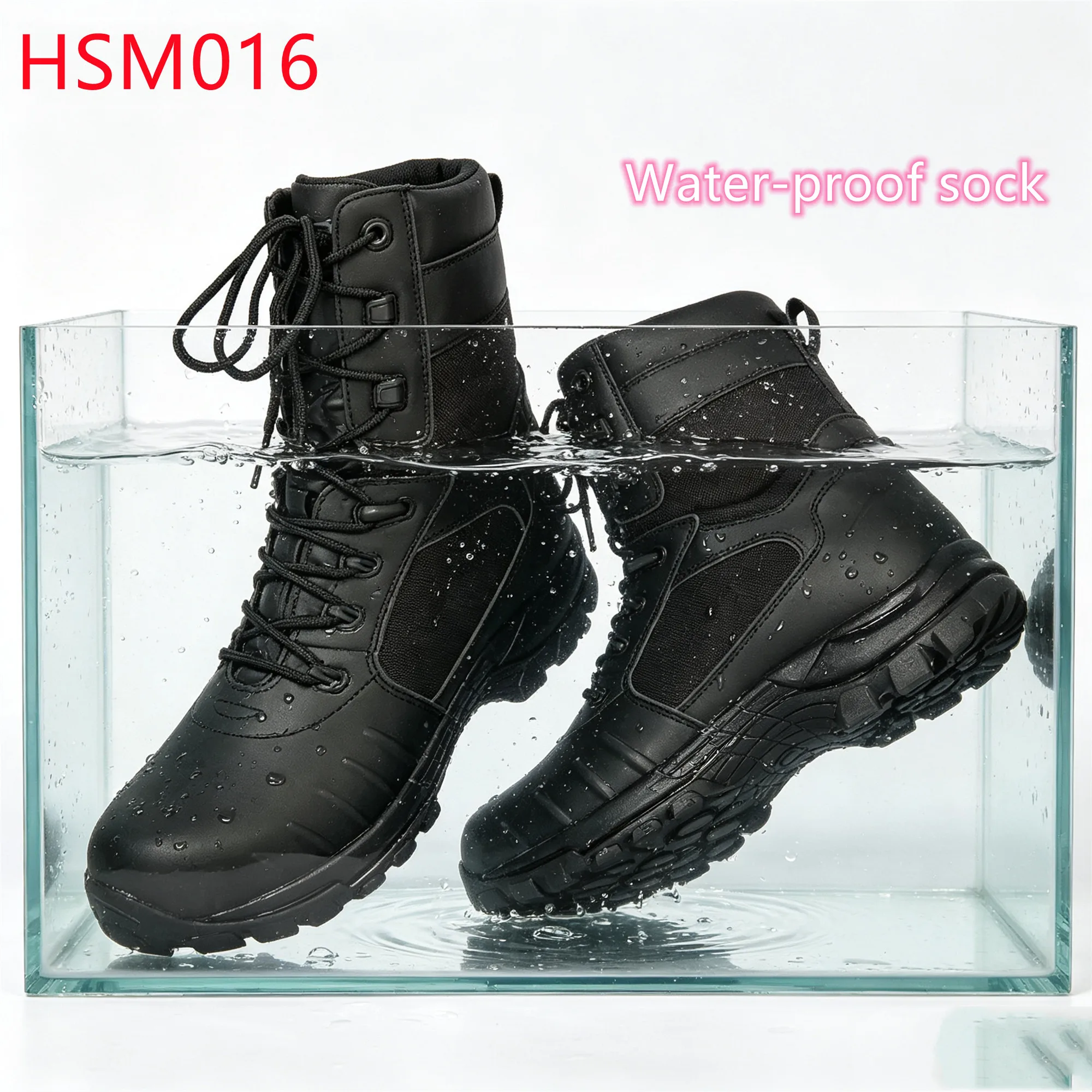 HY,Varied Terrain Support System Combat Boots with Waterproof Sock Anti-puncture Sole Hua Singh Tactical Boots for Retail HSM016