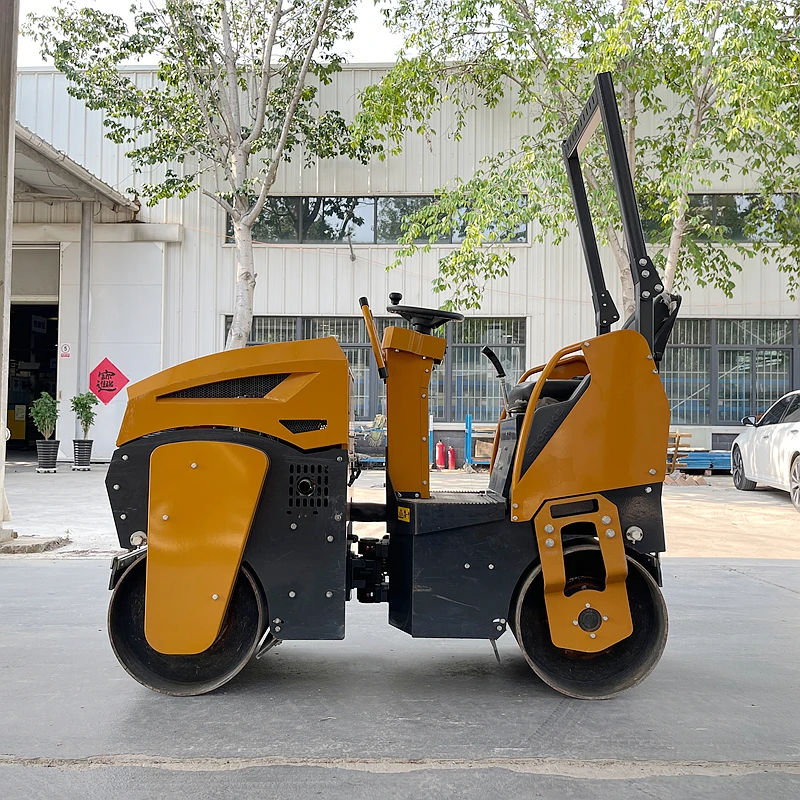 1 Ton Concrete Storike Compactor Double Drum diesel Engine Vibrator Roller Machine Mini Small Road Roller Road Compactor