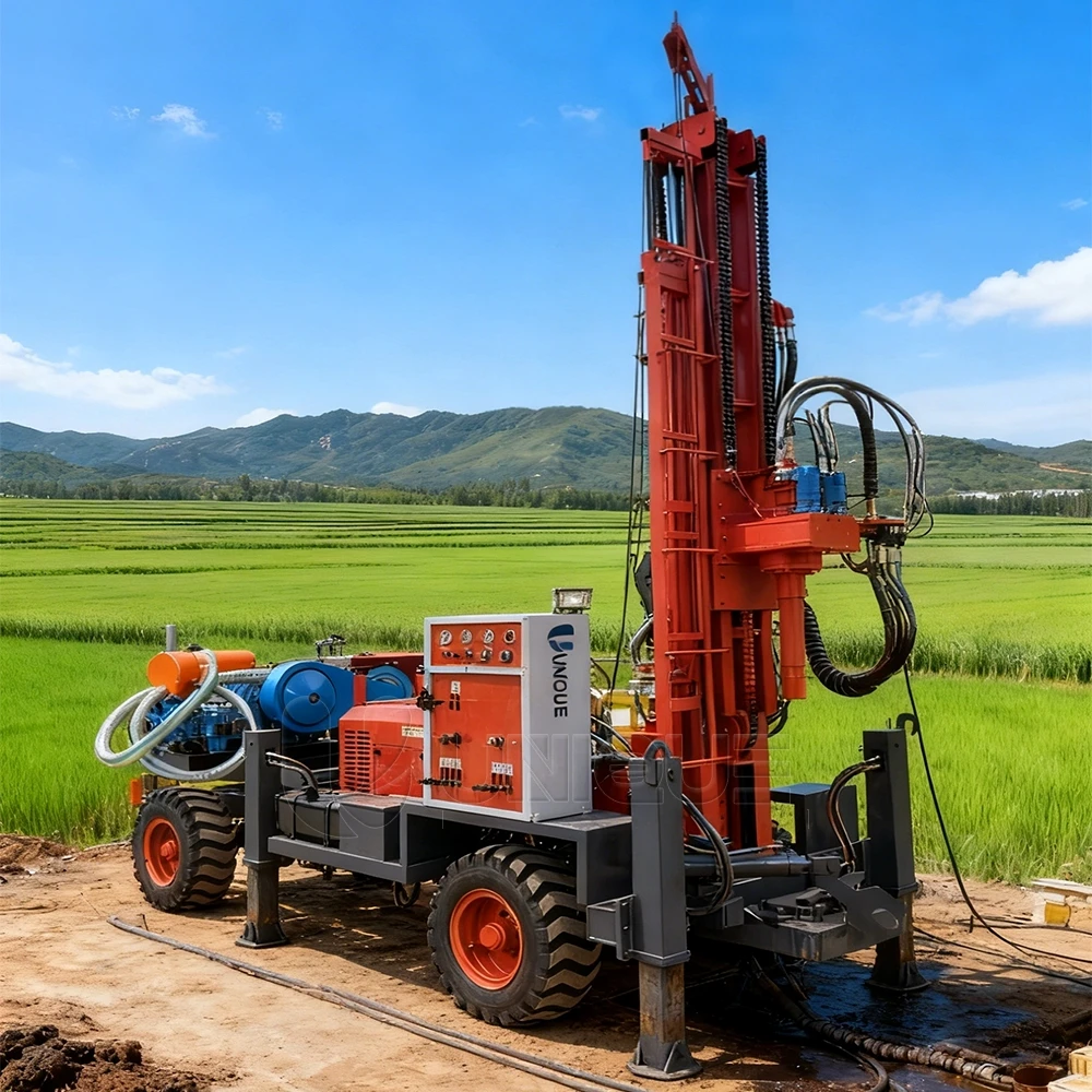 China 200m Hydraulic Borehole Water Well Drilling Rig Portable Diesel ...