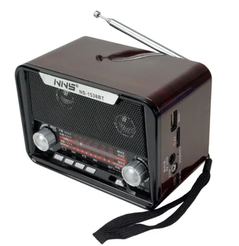 ポータブル小型レトロウッドMp3プレーヤーワイヤレススピーカー充電式