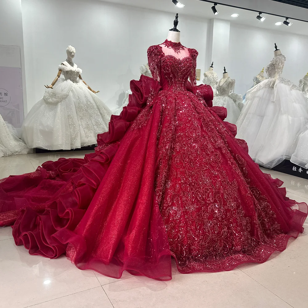 Wholesale fashion high neck red evening formal gowns dresses for wedding,1 Piece