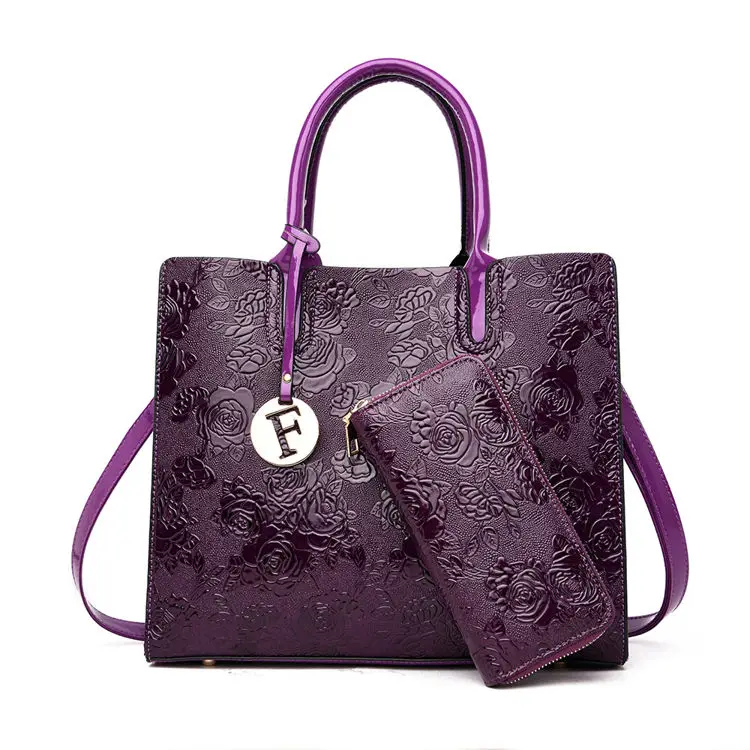 Wholesale Luxury Handbag Set Retro Rose Flower Design