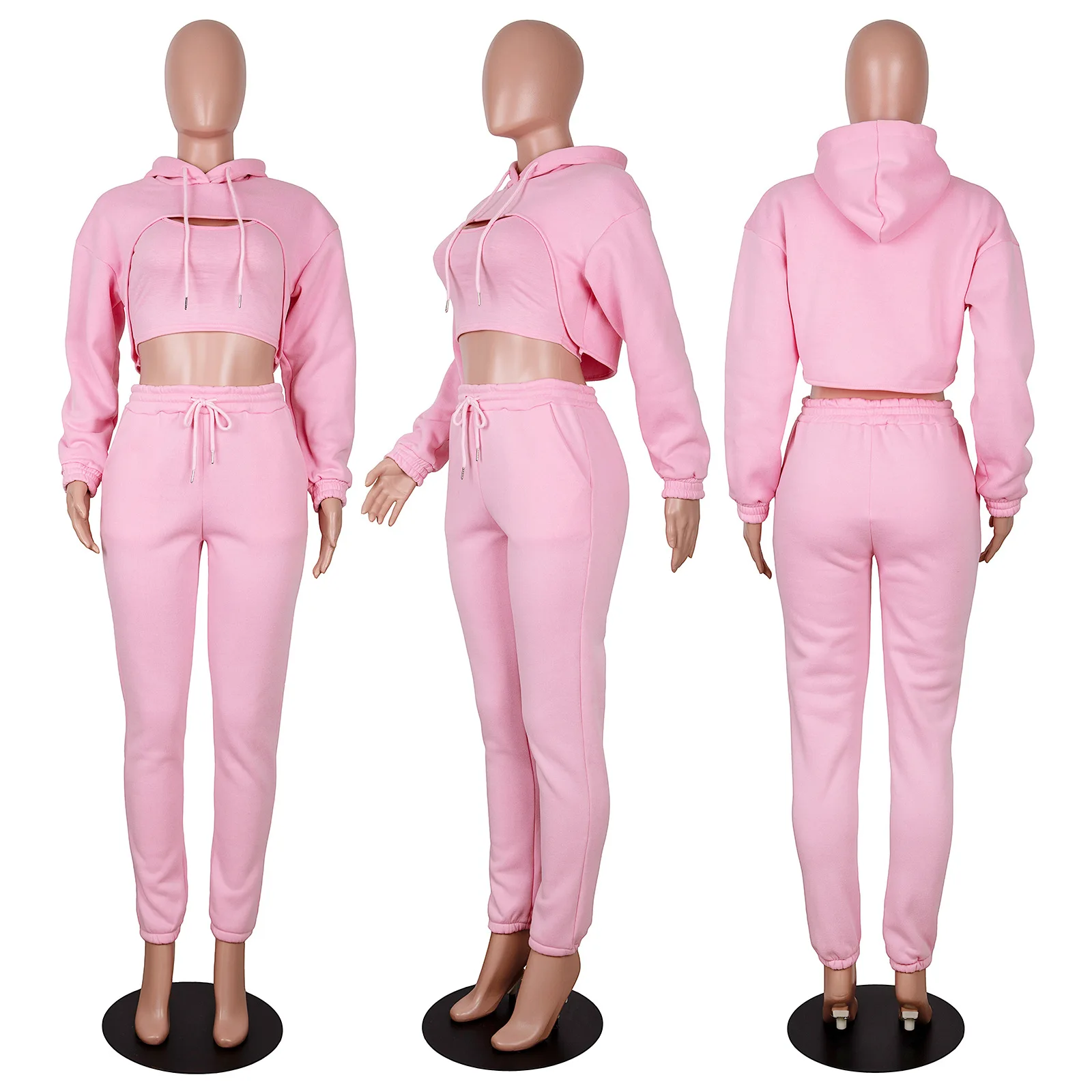 Sweatpants And Hoodie Set Tracksuit Women 3 Two Piece Pants Jogging ...