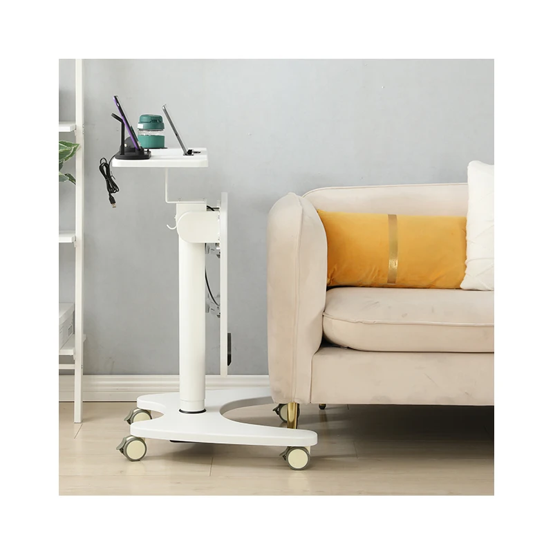 Ada Pneumatic Height Adjustable Sit to Stand Desk Mobile Overbed Tiltable Laptop Gas Lift Desk