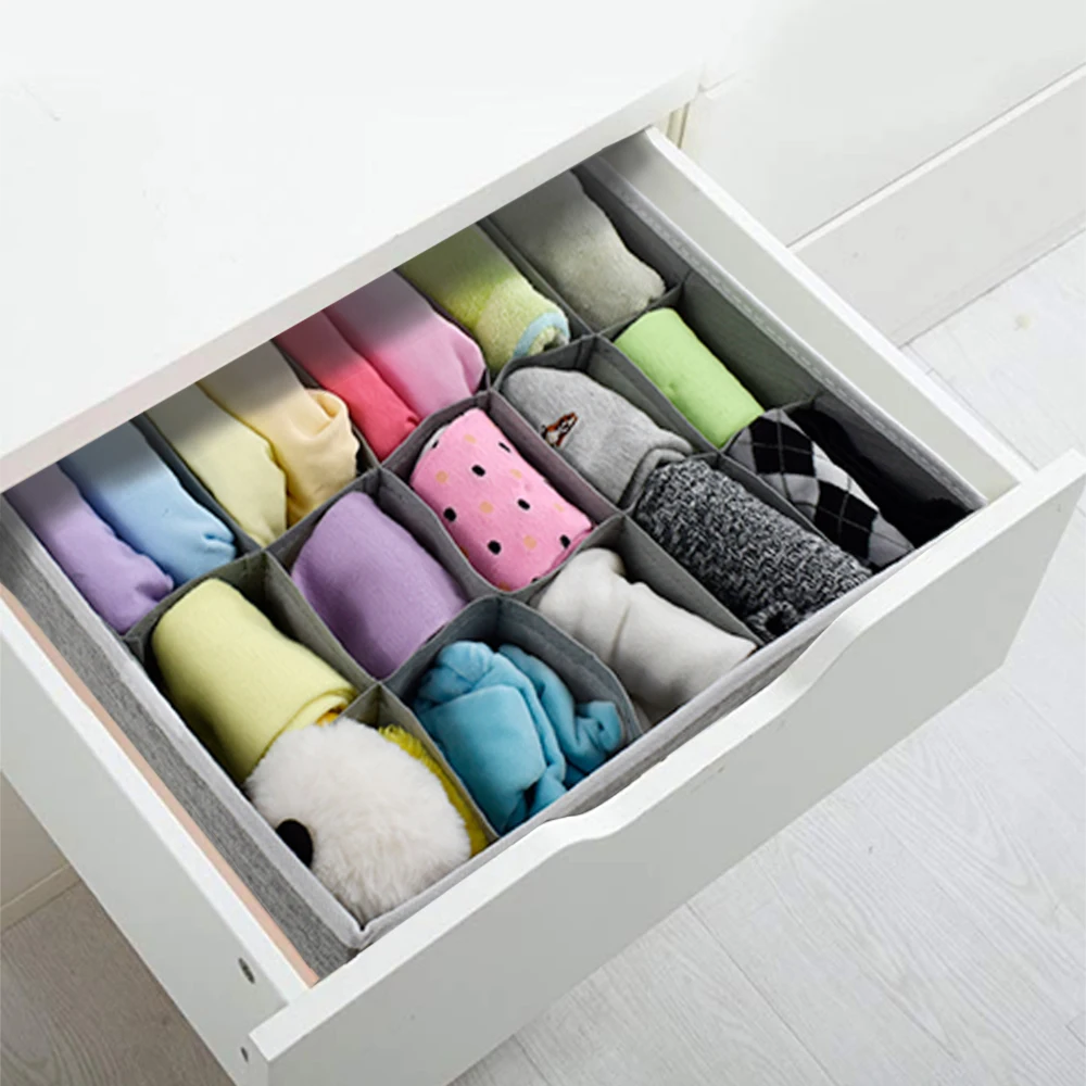 Magicfly Sock Organizer Upgrade Sturdy Closet Storage Divider for Bra Panties Ties Socks Foldable Underwear Drawer Organizer