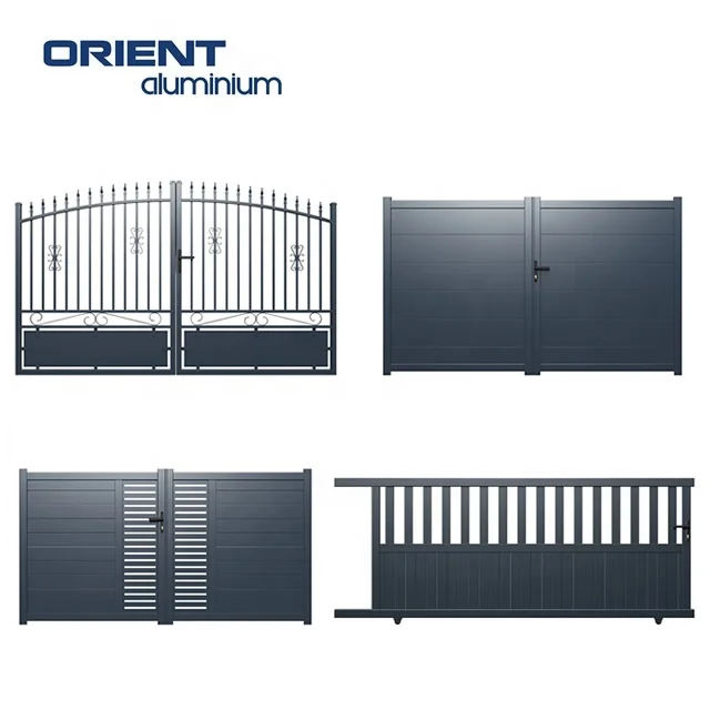 Powder Coating 6ft Tall Main Gate Designs Garden Privacy Aluminum Slat Fence Panels Electric Sliding Gate for House
