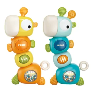 ABS Plastic Infant Baby Ring Toy Music and Light Safety Baby Rattle Toys