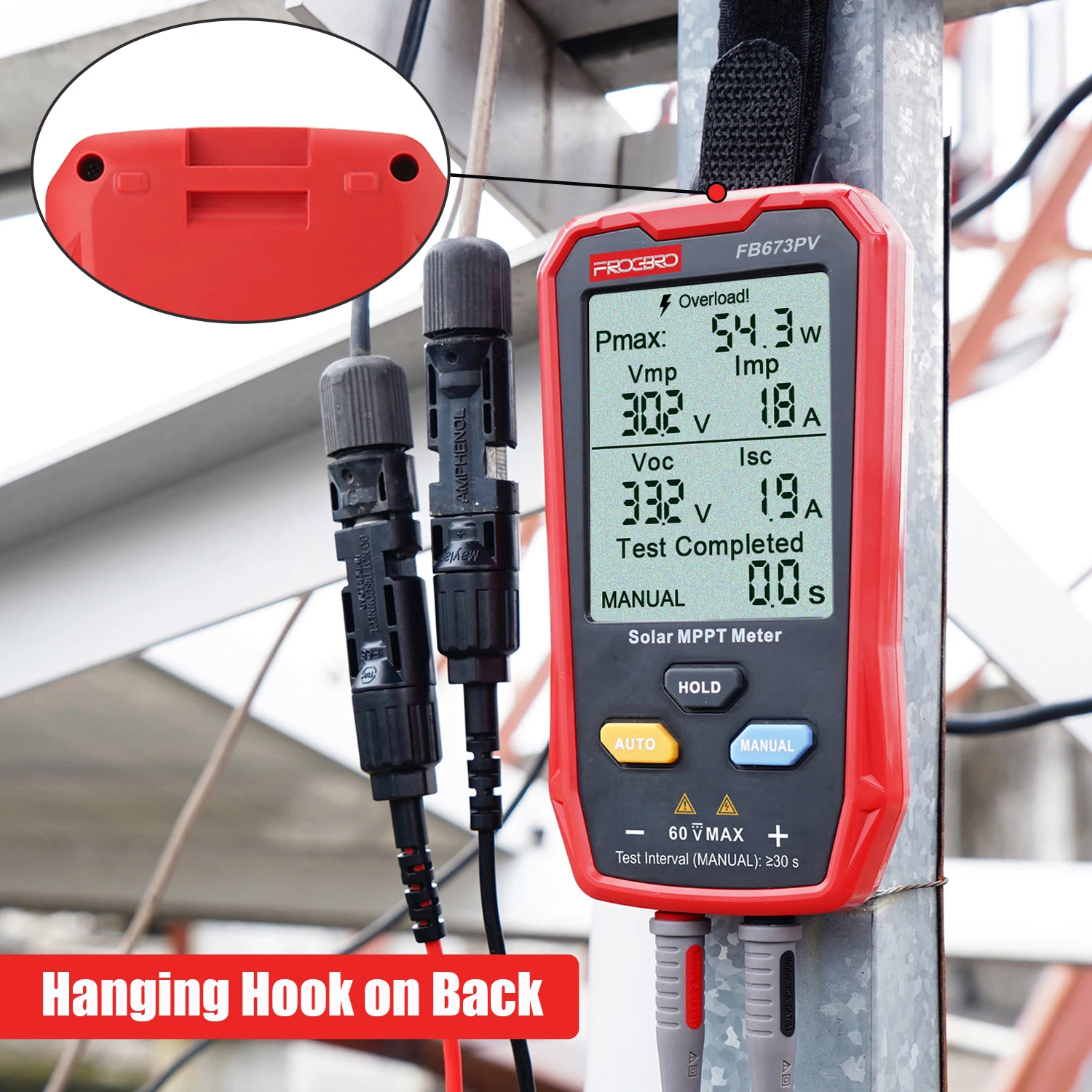 FB673PV LCD Display Smart MPPT Solar Panel Tester Meter Energy Systems Solar Panels VOC test Pv Tester Meter