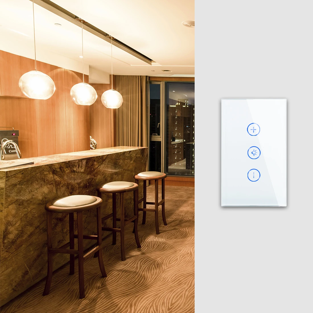 Bingoelec Remote Control Home Automation Wifi 220V Relay Wall Touch Dimmer Switch Tuya