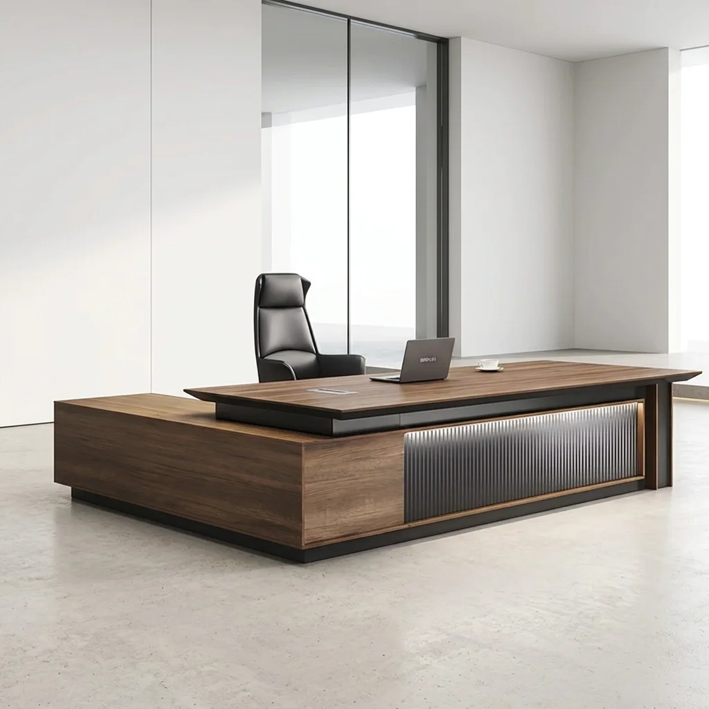 Luxury Executive Office Set Manager New Modern Ceo boss Desks l Shape Computer Table Furniture Factory Customization Wholesale image 3