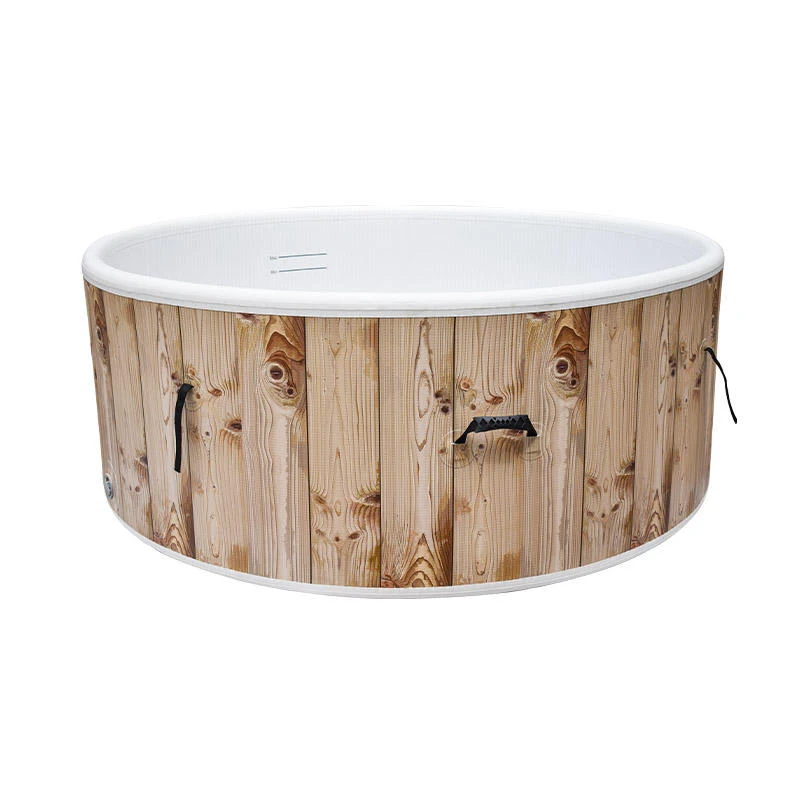 Высококачественная старая глубокая ванна ПВХ капля стежка портативная гидромассажная Ванна круглая форма надувная деревянная спа для продажи
