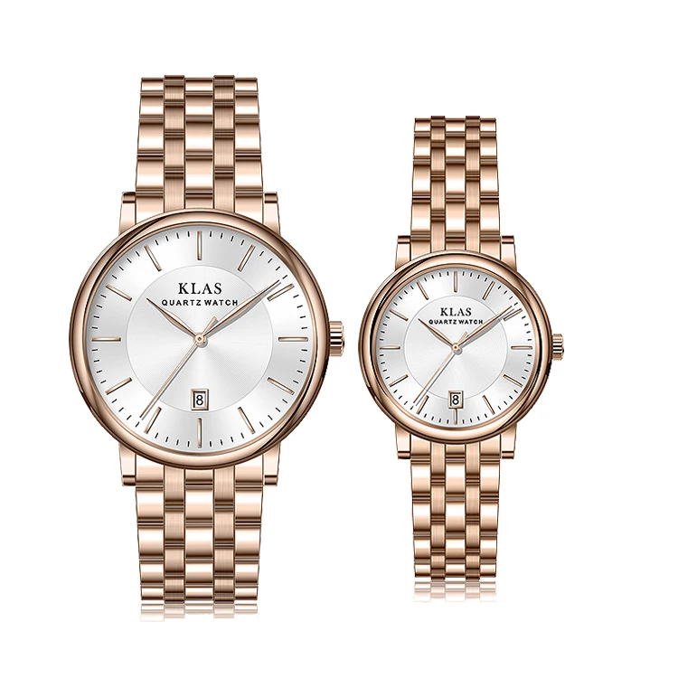 2020 Low MOQ Wholesale Luxury Rose Gold Men Women Couple Quartz Wrist Watches