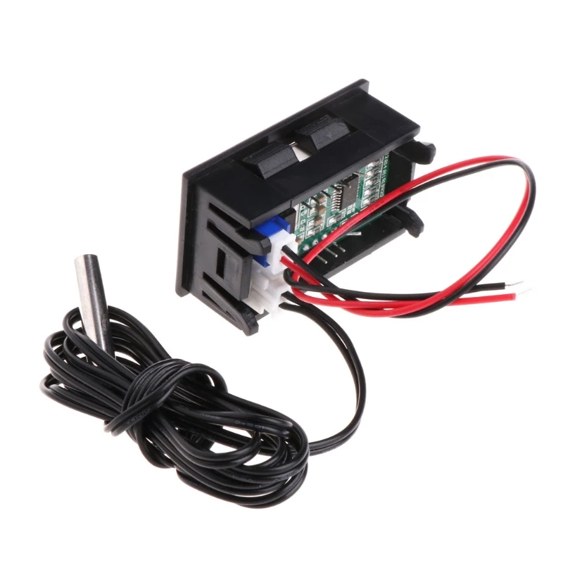 Цифровой светодиодный мини-термометр для автомобиля, 12 В постоянного тока, с датчиком температуры, диапазон измерений-50-110 °C