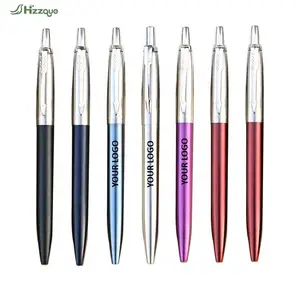 Parker Luxury High Quality Stainless Steel Ballpoint Pen Custom Logo Business Jotter Black Ink 1.0mm Tip ZQ7416 Model-Factory