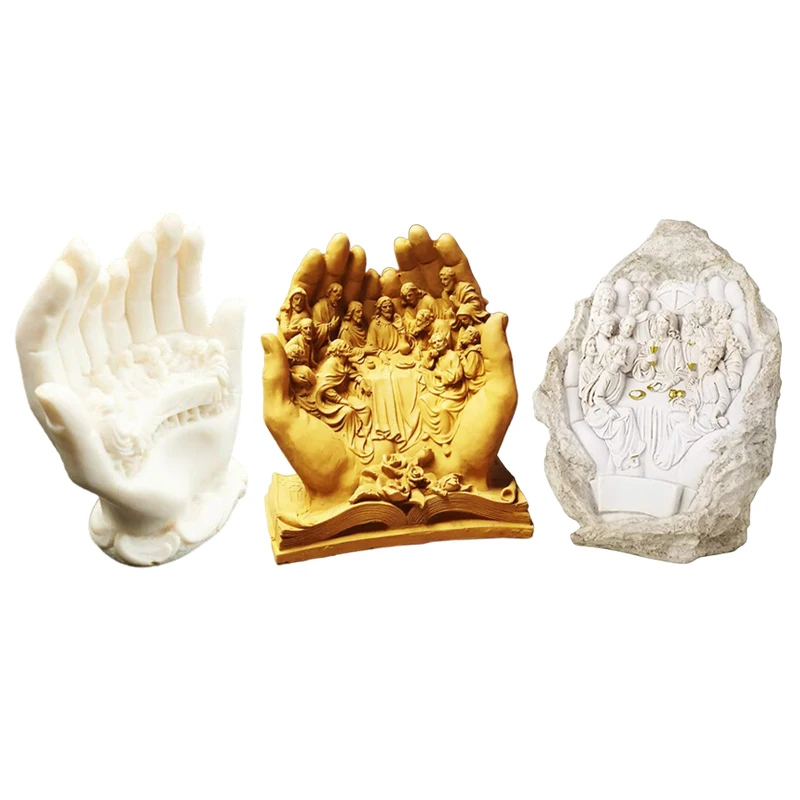 Figura Religiosa Personalizada de Resina La Última Cena Santa Cena Tallada en Manos