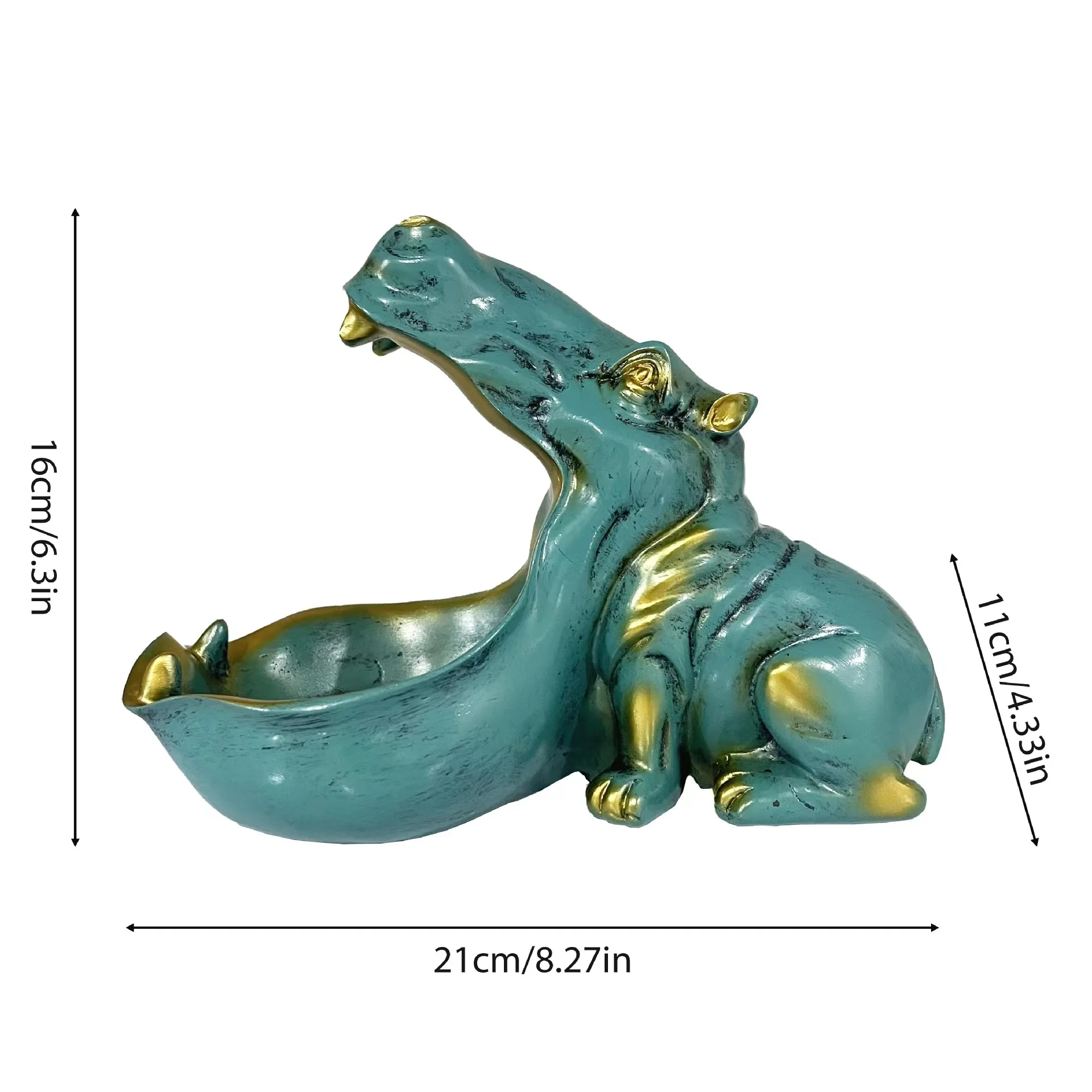 product resin figurine hippo big mouth key storage bowl for candy dish jewelry earrings holder498-7