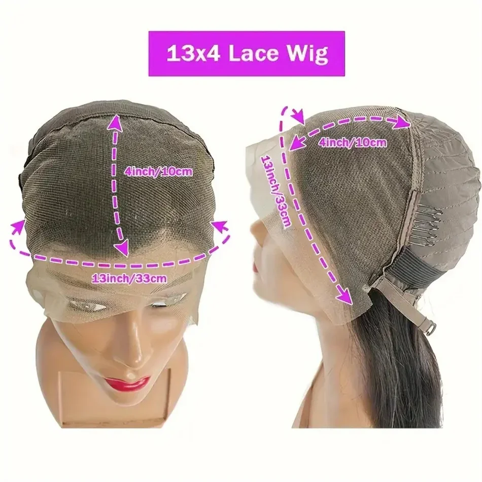 Chocolate Brown Bob Straight 13x4 Lace Human Hair Wigs 210% Density Brazilian Natural_voghion.com