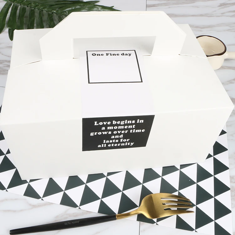 Wholesale high quality white custom luxury paper gift packaging small cardboard paper wedding cake box