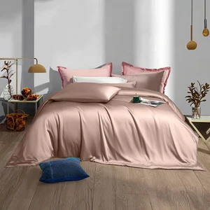 Organic Woven 100% Bamboo Non-Disposable Solid Simple Quality 300tc All-Season Customizable Wedding Four-Piece Fitted Bed Set