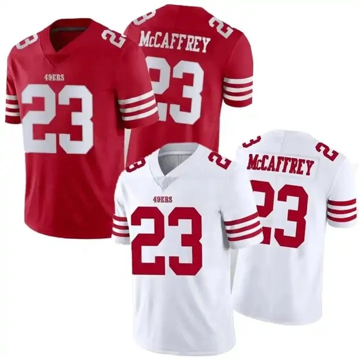 Men's San Francisco 49ers #23 Christian McCaffrey Black With Patch Cool  Base Stitched Baseball Jersey on sale,for Cheap,wholesale from China